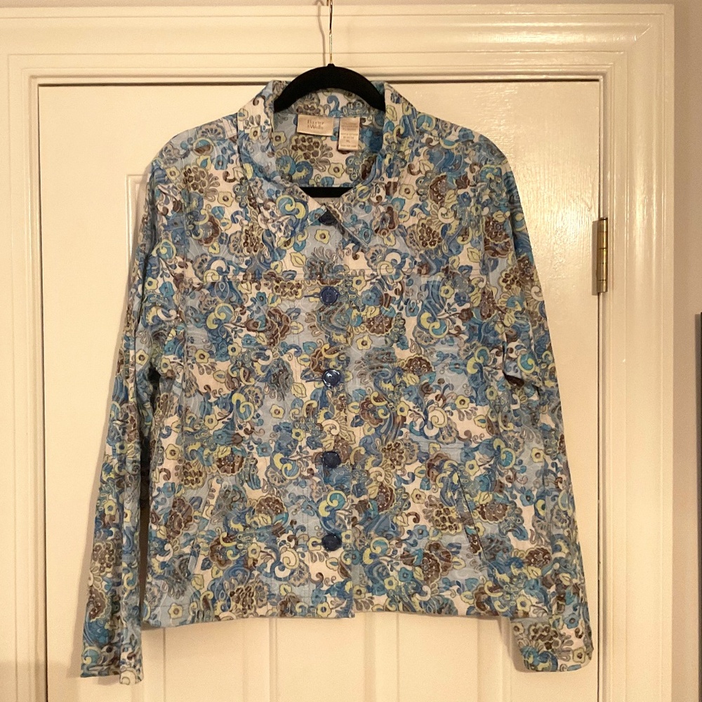 Baxter & Wells Blue and Celadon Print Jacket Size XL